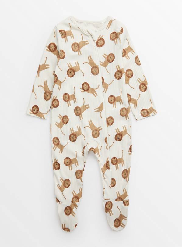 Lion Print Zip Sleepsuit Up to 3 mths